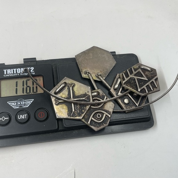 Oswaldo Guayasamin 900 Silver Pendant Necklace Ecuador Sterling Bib Modernist - Picture 7 of 8